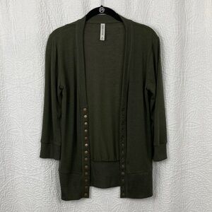 Zenana Outfitters Olive Snap Cardigan sz Medium